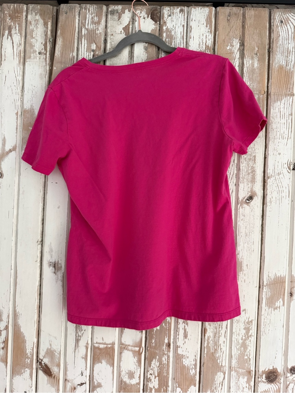 Eddie Bauer Women’s V-Neck Short Sleeve Pima Cotton Tee - Pink, Large - Picture 2 of 5